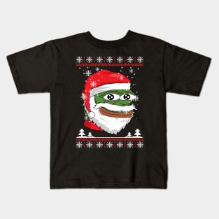 Santa Pepe FeelsOkayMan Kids T-Shirt